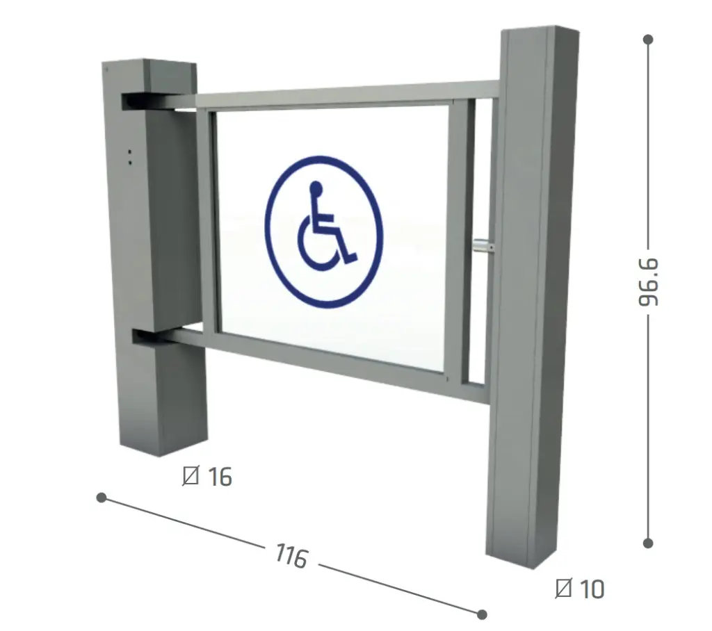 Puerta Unidireccional Mecánica 116cm 003 - 2Tec Sistemas.webp